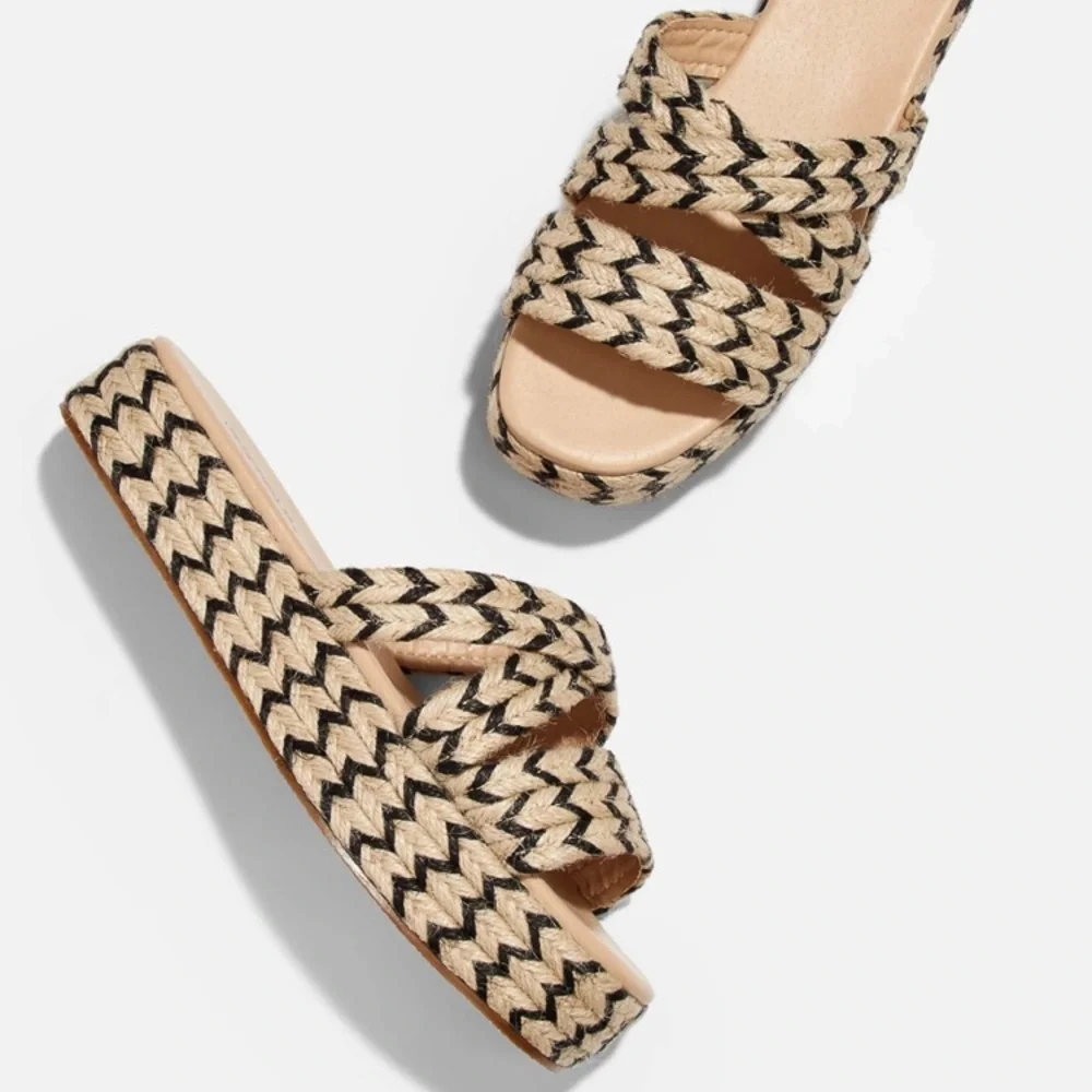JUSTFAB Island Hopping Platform Slide Sandal 9.5